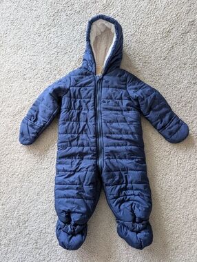 NWT First Impressions Baby Boy 12M Snowsuit Bunting Sherpa lined